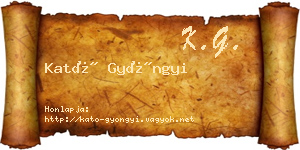 Kató Gyöngyi névjegykártya